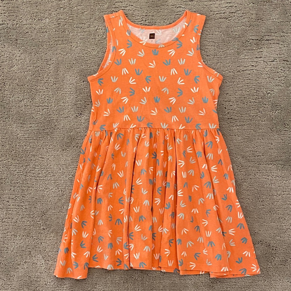 Orange Sleeveless Kids Dress